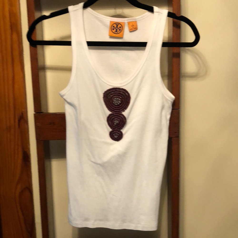 White tank with bead detail